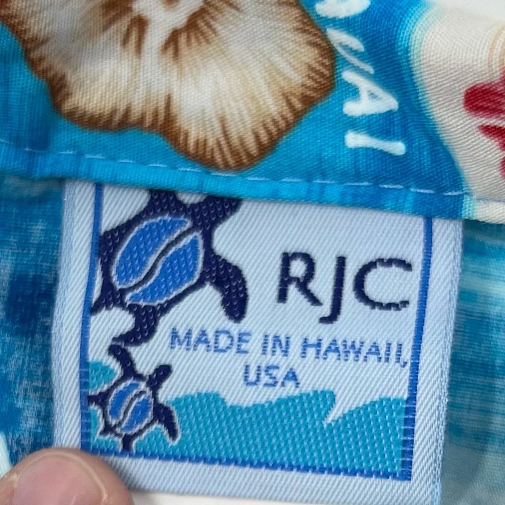 RJC Hawaiian Aloha Shirt Shorts Set Island Map Floral Tropical 12M